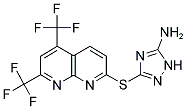 3-([5,7-BIS(TRIFLUOROMETHYL)[1,8]NAPHTHYRIDIN-2-YL]SULFANYL)-1H-1,2,4-TRIAZOL-5-AMINE Struktur