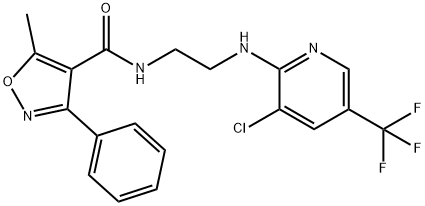 N-(2-([3-CHLORO-5-(TRIFLUOROMETHYL)-2-PYRIDINYL]AMINO)ETHYL)-5-METHYL-3-PHENYL-4-ISOXAZOLECARBOXAMIDE Struktur