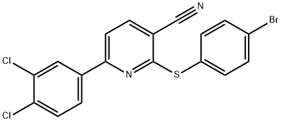 2-[(4-BROMOPHENYL)SULFANYL]-6-(3,4-DICHLOROPHENYL)NICOTINONITRILE Struktur