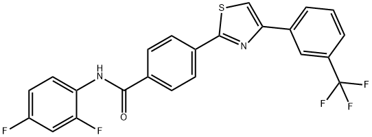 N-(2,4-DIFLUOROPHENYL)-4-(4-[3-(TRIFLUOROMETHYL)PHENYL]-1,3-THIAZOL-2-YL)BENZENECARBOXAMIDE Struktur