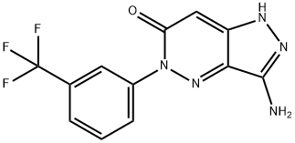 3-AMINO-5-[3-(TRIFLUOROMETHYL)PHENYL]-1,5-DIHYDRO-6H-PYRAZOLO[4,3-C]PYRIDAZIN-6-ONE Struktur