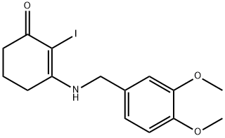 3-(((3,4-DIMETHOXYPHENYL)METHYL)AMINO)-2-IODOCYCLOHEX-2-EN-1-ONE Struktur