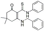 5,5-DIMETHYL-2-((PHENYLAMINO)THIOXOMETHYL)-3-(BENZYLAMINO)CYCLOHEX-2-EN-1-ONE Struktur