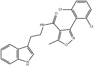 (3-(2,6-DICHLOROPHENYL)-5-METHYLISOXAZOL-4-YL)-N-(2-INDOL-3-YLETHYL)FORMAMIDE Struktur