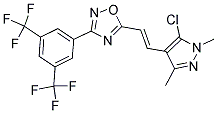 5-[2-(5-CHLORO-1,3-DIMETHYL-1H-PYRAZOL-4-YL)VINYL]-3-[3,5-DI(TRIFLUOROMETHYL)PHENYL]-1,2,4-OXADIAZOLE Struktur