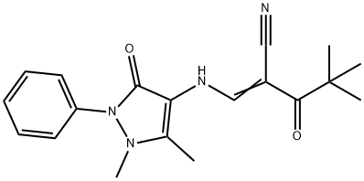 3-((2,3-DIMETHYL-5-OXO-1-PHENYL(3-PYRAZOLIN-4-YL))AMINO)-2-(2,2-DIMETHYLPROPANOYL)PROP-2-ENENITRILE Structure