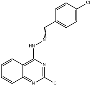 4-CHLOROBENZENECARBALDEHYDE N-(2-CHLORO-4-QUINAZOLINYL)HYDRAZONE Struktur