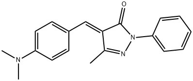 4-((4-(DIMETHYLAMINO)PHENYL)METHYLENE)-3-METHYL-1-PHENYL-2-PYRAZOLIN-5-ONE Struktur