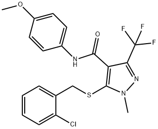 5-[(2-CHLOROBENZYL)SULFANYL]-N-(4-METHOXYPHENYL)-1-METHYL-3-(TRIFLUOROMETHYL)-1H-PYRAZOLE-4-CARBOXAMIDE Struktur