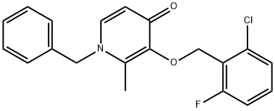 1-BENZYL-3-[(2-CHLORO-6-FLUOROBENZYL)OXY]-2-METHYL-4(1H)-PYRIDINONE Struktur