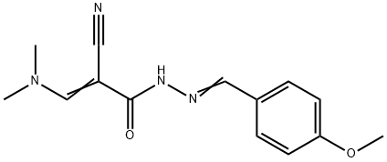 2-CYANO-3-(DIMETHYLAMINO)-N'-[(4-METHOXYPHENYL)METHYLENE]ACRYLOHYDRAZIDE Struktur