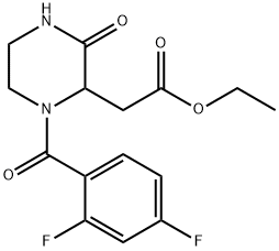 ETHYL 2-[1-(2,4-DIFLUOROBENZOYL)-3-OXO-2-PIPERAZINYL]ACETATE Struktur