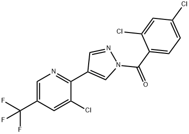 (4-[3-CHLORO-5-(TRIFLUOROMETHYL)-2-PYRIDINYL]-1H-PYRAZOL-1-YL)(2,4-DICHLOROPHENYL)METHANONE Struktur