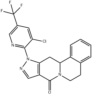 11-[3-CHLORO-5-(TRIFLUOROMETHYL)-2-PYRIDINYL]-5,11,12,12A-TETRAHYDROPYRAZOLO[3',4':4,5]PYRIDO[2,1-A]ISOQUINOLIN-8(6H)-ONE Struktur