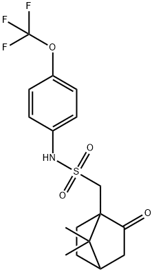 7,7-DIMETHYL-1-((((4-(TRIFLUOROMETHOXY)PHENYL)AMINO)SULFONYL)METHYL)BICYCLO[2.2.1]HEPTAN-2-ONE Structure
