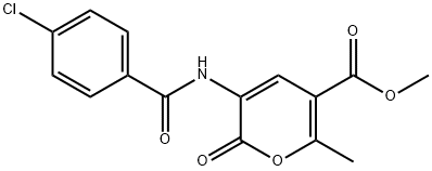 METHYL 3-[(4-CHLOROBENZOYL)AMINO]-6-METHYL-2-OXO-2H-PYRAN-5-CARBOXYLATE Struktur