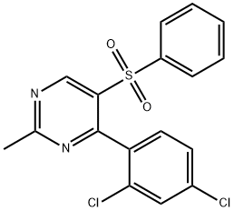 4-(2,4-DICHLOROPHENYL)-2-METHYL-5-(PHENYLSULFONYL)PYRIMIDINE Struktur