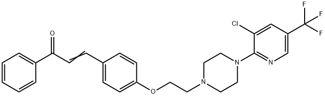 3-[4-(2-(4-[3-CHLORO-5-(TRIFLUOROMETHYL)-2-PYRIDINYL]PIPERAZINO)ETHOXY)PHENYL]-1-PHENYL-2-PROPEN-1-ONE Struktur