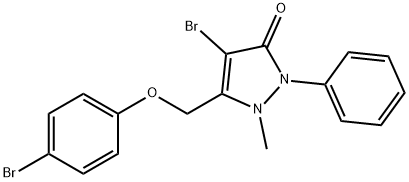 4-BROMO-3-((4-BROMOPHENOXY)METHYL)-2-METHYL-1-PHENYL-3-PYRAZOLIN-5-ONE Struktur