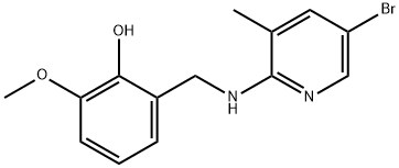 2-([(5-BROMO-3-METHYL-2-PYRIDINYL)AMINO]METHYL)-6-METHOXYBENZENOL Struktur