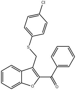 (3-([(4-CHLOROPHENYL)SULFANYL]METHYL)-1-BENZOFURAN-2-YL)(PHENYL)METHANONE Struktur