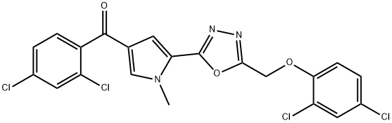 (5-(5-[(2,4-DICHLOROPHENOXY)METHYL]-1,3,4-OXADIAZOL-2-YL)-1-METHYL-1H-PYRROL-3-YL)(2,4-DICHLOROPHENYL)METHANONE Struktur