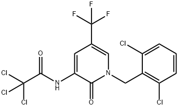 2,2,2-TRICHLORO-N-[1-(2,6-DICHLOROBENZYL)-2-OXO-5-(TRIFLUOROMETHYL)-1,2-DIHYDRO-3-PYRIDINYL]ACETAMIDE Struktur