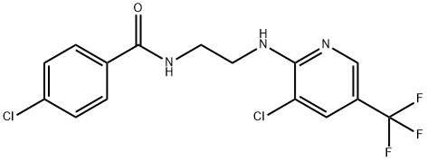 4-CHLORO-N-(2-([3-CHLORO-5-(TRIFLUOROMETHYL)-2-PYRIDINYL]AMINO)ETHYL)BENZENECARBOXAMIDE Struktur