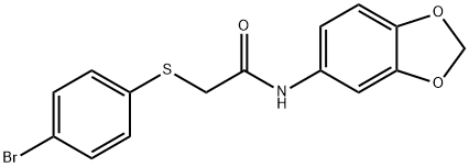 N-(1,3-BENZODIOXOL-5-YL)-2-[(4-BROMOPHENYL)SULFANYL]ACETAMIDE Struktur