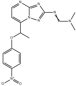 N,N-DIMETHYL-N'-(7-[1-(4-NITROPHENOXY)ETHYL][1,2,4]TRIAZOLO[1,5-A]PYRIMIDIN-2-YL)IMINOFORMAMIDE Struktur