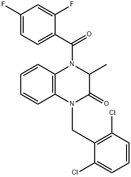 1-(2,6-DICHLOROBENZYL)-4-(2,4-DIFLUOROBENZOYL)-3-METHYL-3,4-DIHYDRO-2(1H)-QUINOXALINONE Struktur