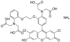 1-[2-AMINO-5-(2,7-DICHLORO-6-HYDROXY-3-OXY-9-XANTHENYL)PHENOXY]-2-(2-AMINO-5-METHYLPHENOXY)ETHANE-N,N,N',N'-TETRAACETIC ACID AMMONIUM SALT Struktur