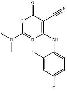 4-(2,4-DIFLUOROANILINO)-2-(DIMETHYLAMINO)-6-OXO-6H-1,3-OXAZINE-5-CARBONITRILE Struktur