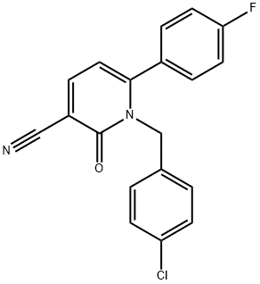 1-(4-CHLOROBENZYL)-6-(4-FLUOROPHENYL)-2-OXO-1,2-DIHYDRO-3-PYRIDINECARBONITRILE Struktur