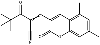 3-(5,7-DIMETHYL-2-OXO(2H-CHROMEN-3-YL))-2-(2,2-DIMETHYLPROPANOYL)PROP-2-ENENITRILE Struktur