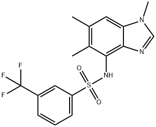 3-(TRIFLUOROMETHYL)-N-(1,5,6-TRIMETHYL-1H-1,3-BENZIMIDAZOL-4-YL)BENZENESULFONAMIDE Struktur