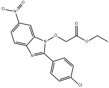 ETHYL 2-([2-(4-CHLOROPHENYL)-6-NITRO-1H-1,3-BENZIMIDAZOL-1-YL]OXY)ACETATE Struktur