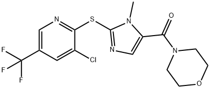 (2-([3-CHLORO-5-(TRIFLUOROMETHYL)-2-PYRIDINYL]SULFANYL)-1-METHYL-1H-IMIDAZOL-5-YL)(MORPHOLINO)METHANONE Struktur