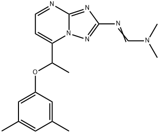 N'-(7-[1-(3,5-DIMETHYLPHENOXY)ETHYL][1,2,4]TRIAZOLO[1,5-A]PYRIMIDIN-2-YL)-N,N-DIMETHYLIMINOFORMAMIDE Struktur