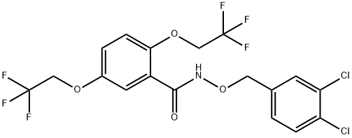 N-[(3,4-DICHLOROBENZYL)OXY]-2,5-BIS(2,2,2-TRIFLUOROETHOXY)BENZENECARBOXAMIDE Struktur