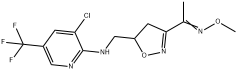 1-[5-(([3-CHLORO-5-(TRIFLUOROMETHYL)-2-PYRIDINYL]AMINO)METHYL)-4,5-DIHYDRO-3-ISOXAZOLYL]-1-ETHANONE O-METHYLOXIME Struktur