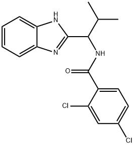 N-[1-(1H-1,3-BENZIMIDAZOL-2-YL)-2-METHYLPROPYL]-2,4-DICHLOROBENZENECARBOXAMIDE Struktur