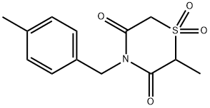 2-METHYL-4-(4-METHYLBENZYL)-1LAMBDA6,4-THIAZINANE-1,1,3,5-TETRAONE Struktur