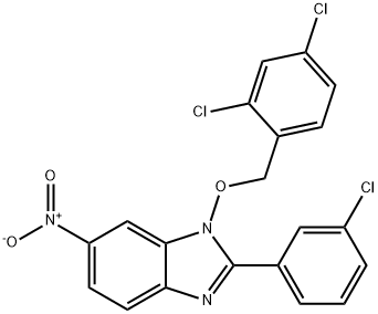 2-(3-CHLOROPHENYL)-1-[(2,4-DICHLOROBENZYL)OXY]-6-NITRO-1H-1,3-BENZIMIDAZOLE Struktur