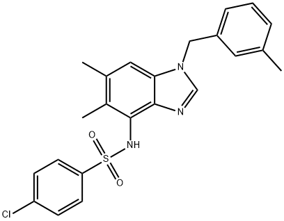 4-CHLORO-N-[5,6-DIMETHYL-1-(3-METHYLBENZYL)-1H-1,3-BENZIMIDAZOL-4-YL]BENZENESULFONAMIDE Struktur