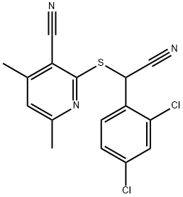 2-([CYANO(2,4-DICHLOROPHENYL)METHYL]SULFANYL)-4,6-DIMETHYLNICOTINONITRILE Struktur