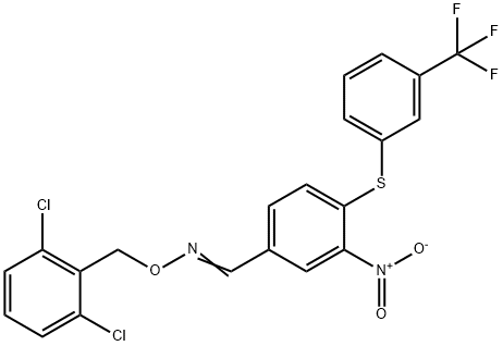 3-NITRO-4-([3-(TRIFLUOROMETHYL)PHENYL]SULFANYL)BENZENECARBALDEHYDE O-(2,6-DICHLOROBENZYL)OXIME Struktur