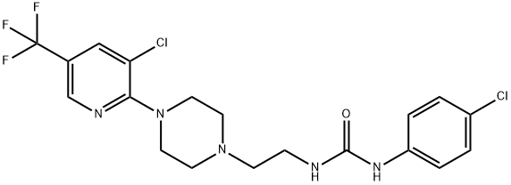 N-(4-CHLOROPHENYL)-N'-(2-(4-[3-CHLORO-5-(TRIFLUOROMETHYL)-2-PYRIDINYL]PIPERAZINO)ETHYL)UREA Struktur