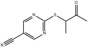 2-[(1-METHYL-2-OXOPROPYL)SULFANYL]-5-PYRIMIDINECARBONITRILE Struktur