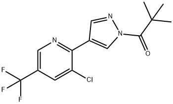 1-(4-[3-CHLORO-5-(TRIFLUOROMETHYL)-2-PYRIDINYL]-1H-PYRAZOL-1-YL)-2,2-DIMETHYL-1-PROPANONE Struktur